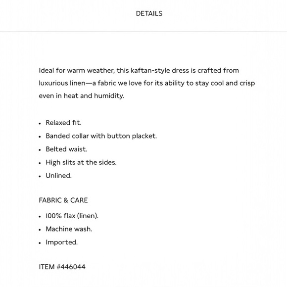 NWT Banana Republic Linen Kaftan Dress - Picture 5 of 6